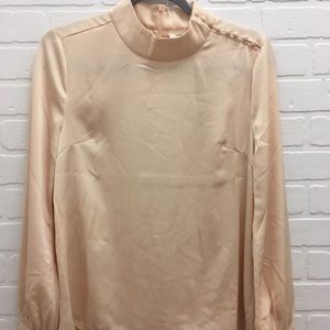 Button Mock Neck Blouse